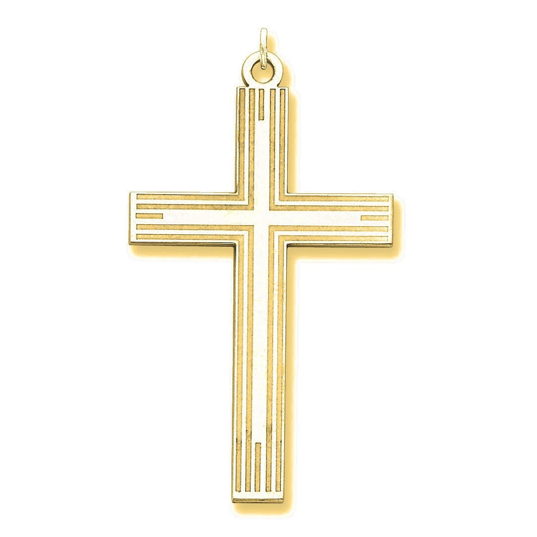 Laser Designed Cross Pendant - Gold