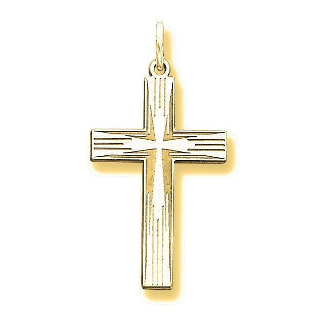 Laser Designed Cross Pendant - Gold