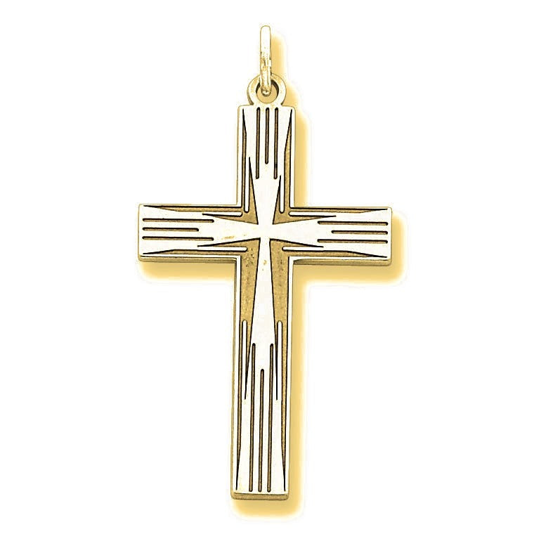 Laser Designed Cross Pendant - Gold