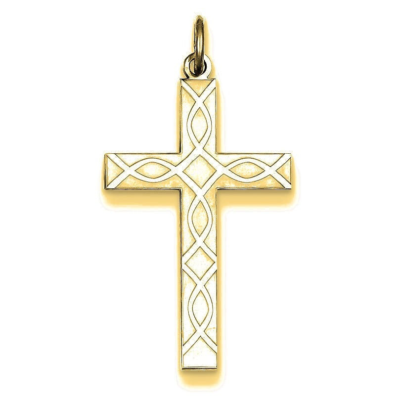 Laser Designed Cross Pendant - Gold