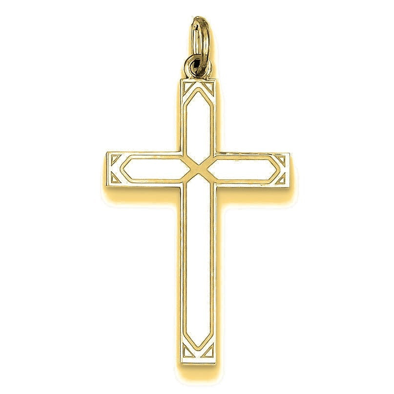 Laser Designed Cross Pendant - Gold