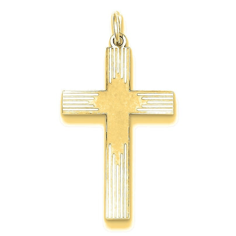 Laser Designed Cross Pendant - Gold