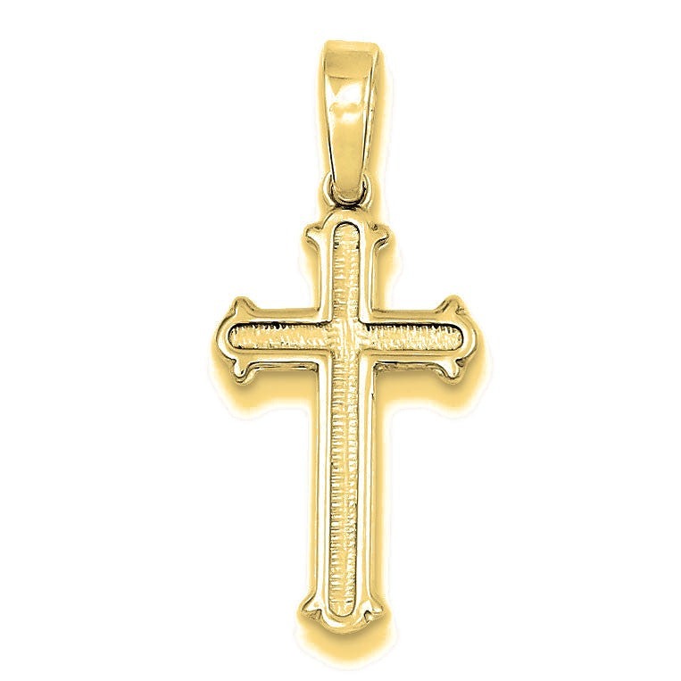 Polished and Matte Finish Cross Pendant - Gold