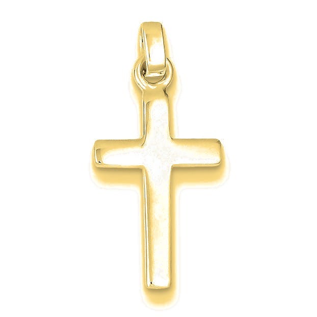 Polished Cross Charm - Gold