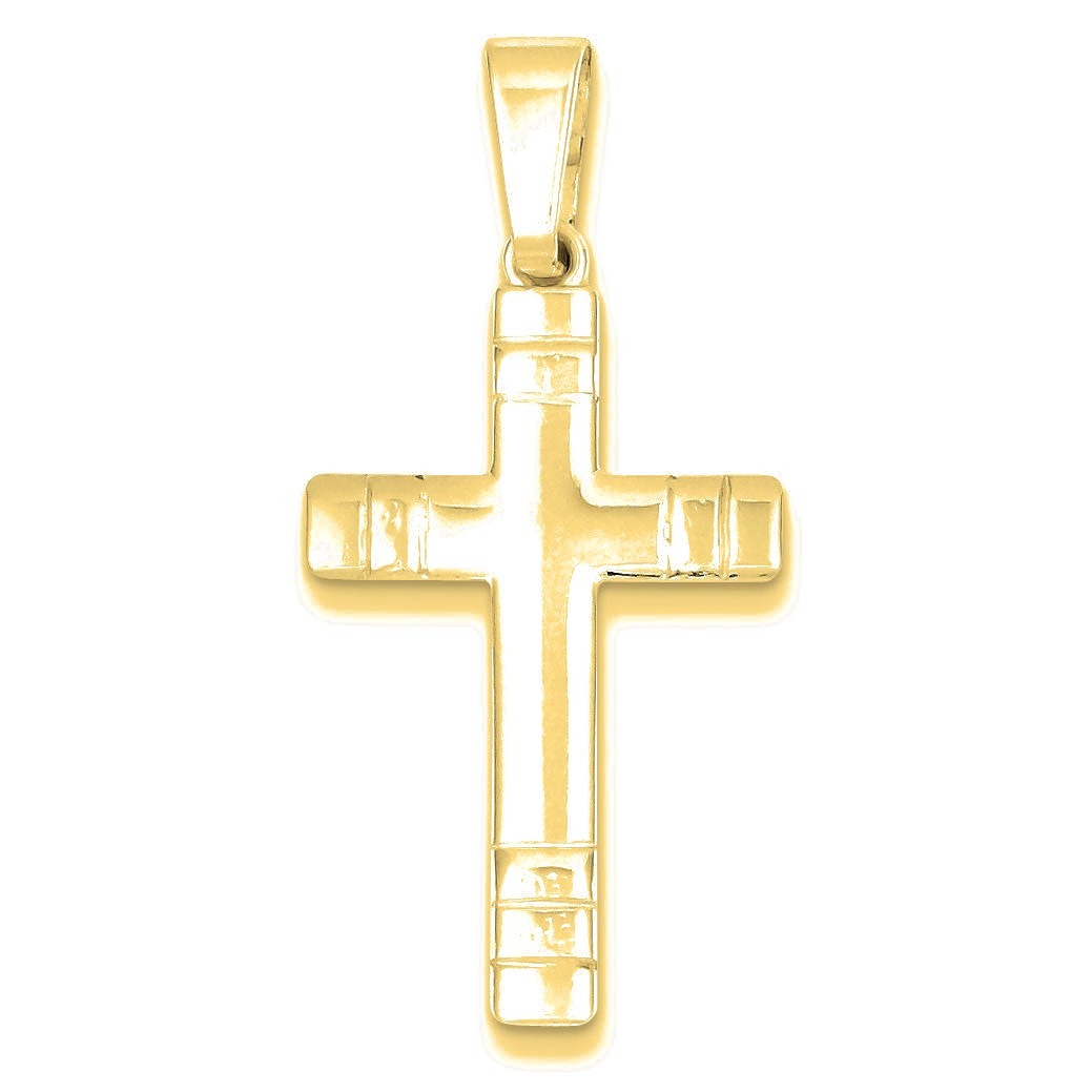 Polished Cross Pendant - Gold
