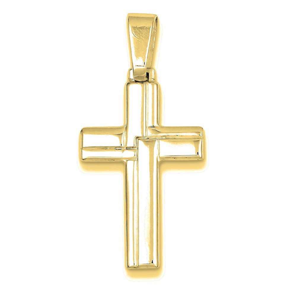 Polished Cross Pendant - Gold