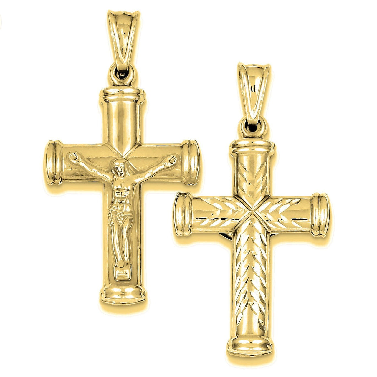 Rhodium-plated Crucifix Pendant - Gold