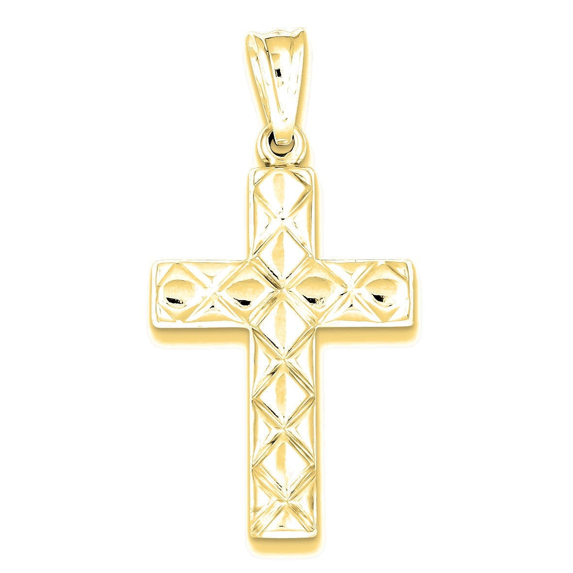 Rhodium-plated Hollow Cross Pendant - Gold