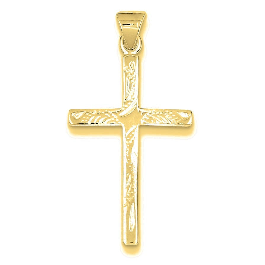 Textured Cross Pendant - Gold