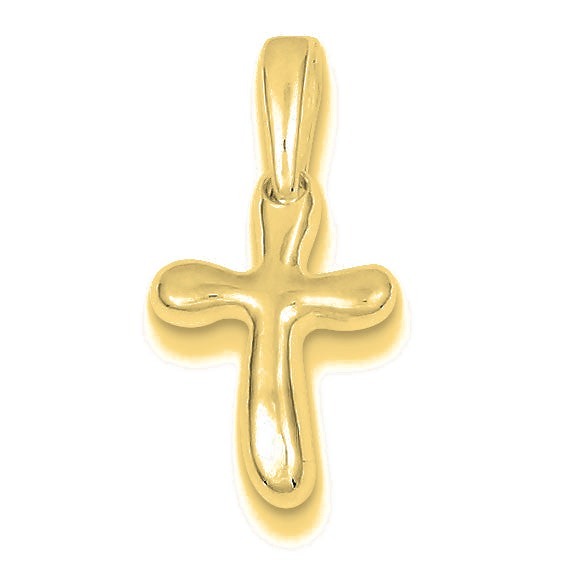 Tiny Freeform Cross Charm - Gold