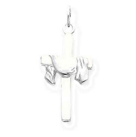 Vermeil Draped Cross Pendant - Silver/Stainless