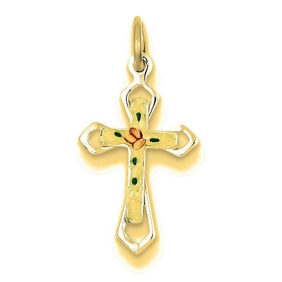 with Enamel Cross Pendant - Gold