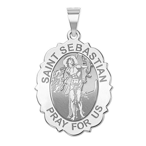 Saint Sebastian - Scalloped Oval Medal