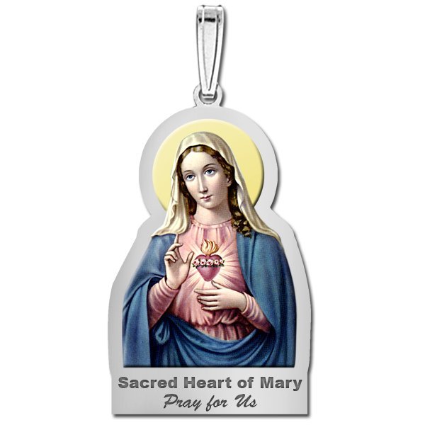 Sacred Heart Or Immaculate Heart of Mary Outlined Medal