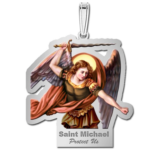 Saint Michael Outlined Medal "Color"