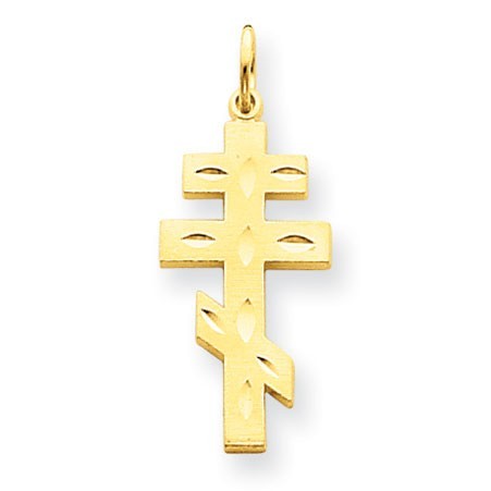 14k Eastern Orthodox Cross Pendant