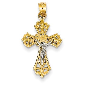 14k Two-tone Crucifix Charm