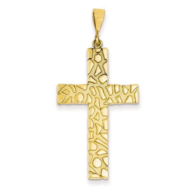 14k Nugget Style Cross Pendant