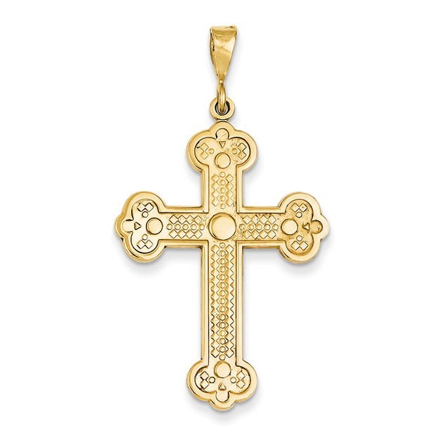 14k Budded Cross Pendant