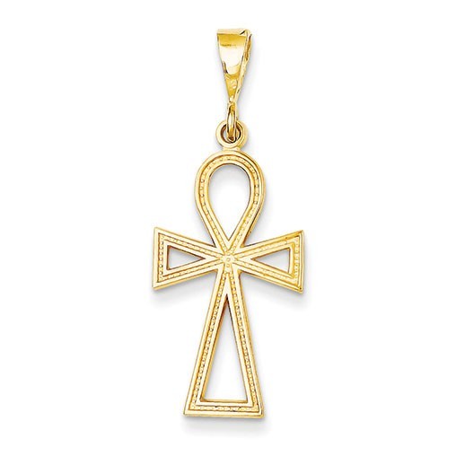 14k Ankh Cross Charm