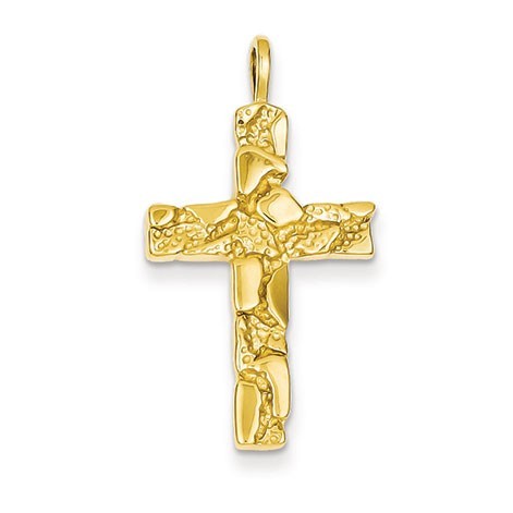 14k Nugget Cross Pendant