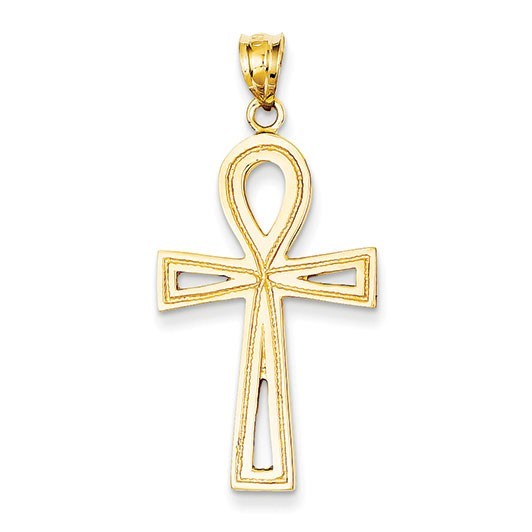 14k Ankh Cross Charm