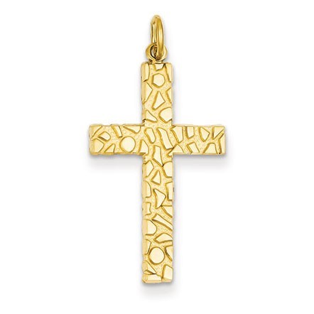 14k Nugget Style Cross Pendant