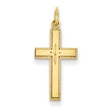 14k Diamond-cut Cross Pendant