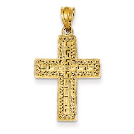 14k Greek Filigree Cross Pendant