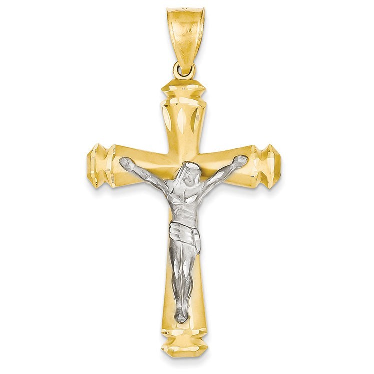 14k Two-tone Crucifix Pendant