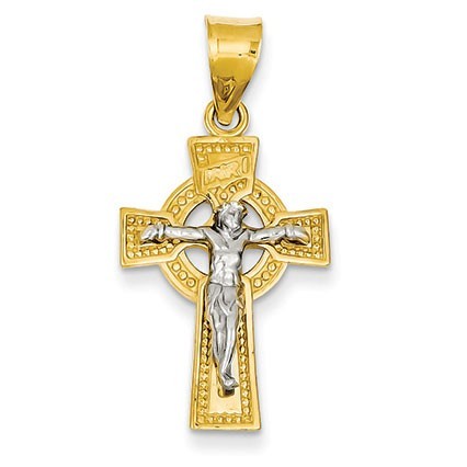 14k INRI Celtic Crucifix Pendant