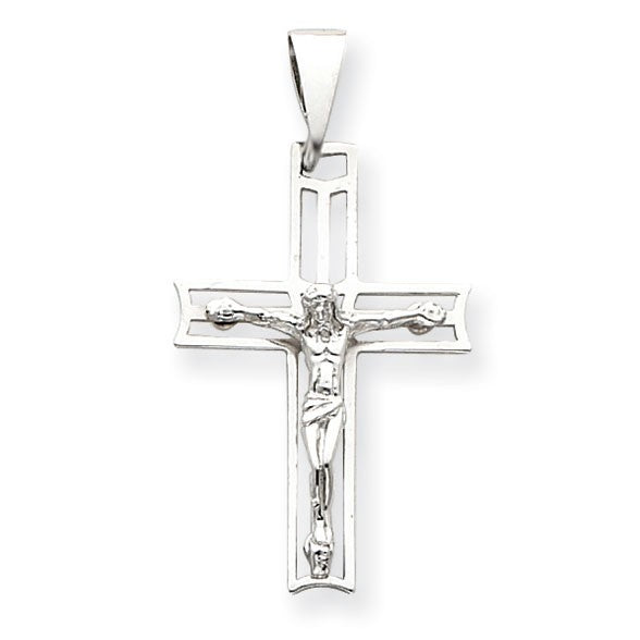 14k White Gold Crucifix Pendant