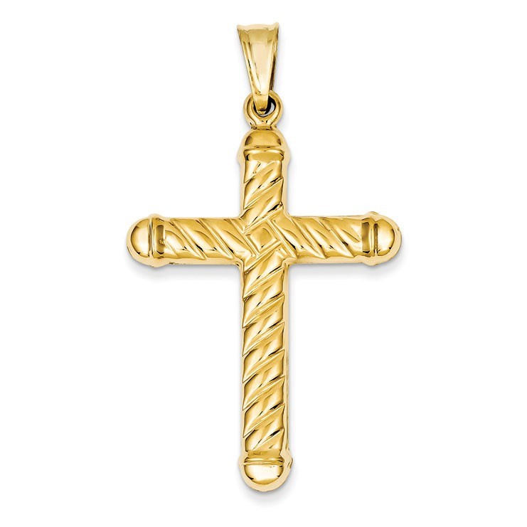 14k Hollow Cross Pendant