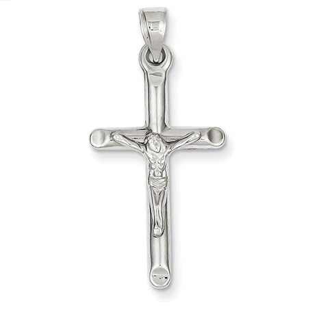 14k White Gold Crucifix Pendant