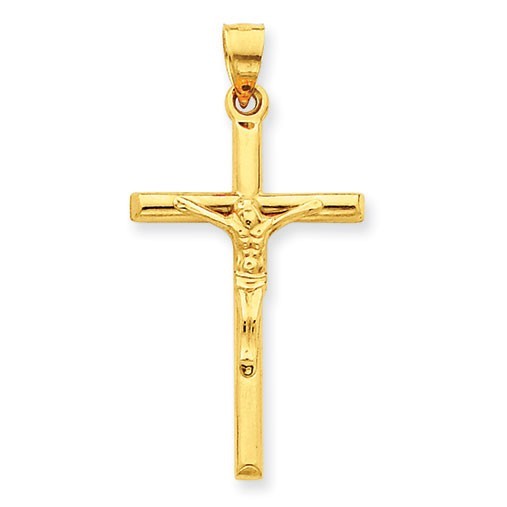 14k Hollow Crucifix Pendant