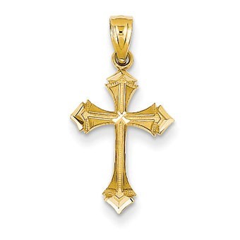 14k Diamond-cut Passion Cross Charm