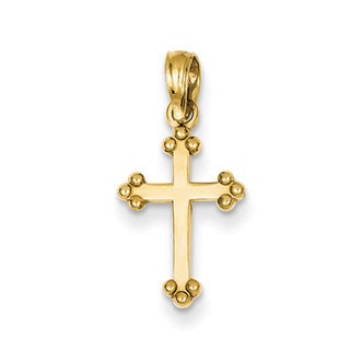 14k Budded Cross Charm
