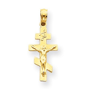 14k Eastern Orthodox Crucifix Charm