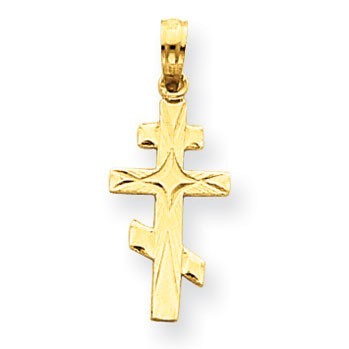 14k Eastern Orthodox Cross Pendant