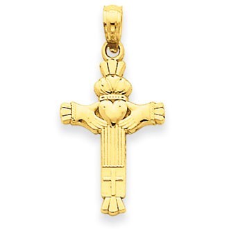 14k Claddagh Cross Charm