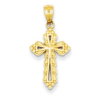 14k Budded Cross Charm