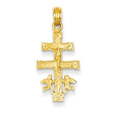 14k Cara Vaca Crucifix Pendant