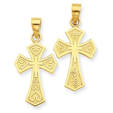 14k Reversible Passion Cross Pendant