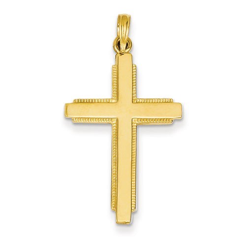 14K Solid Cross Pendant