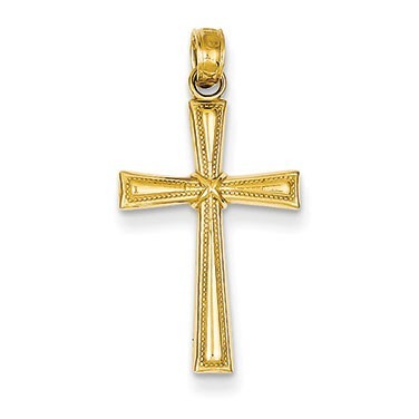 14K Diamond-cut X Cross Pendant