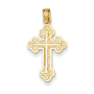 14K Budded Cross Pendant