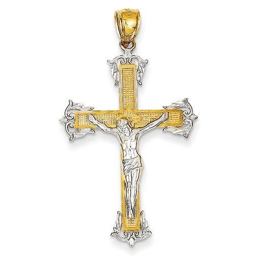 14k Two-tone Crucifix Pendant
