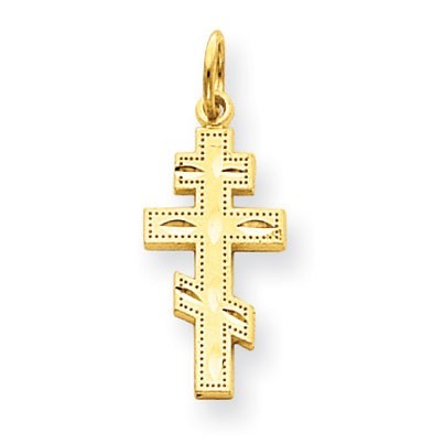 14k Eastern Orthodox Cross Charm