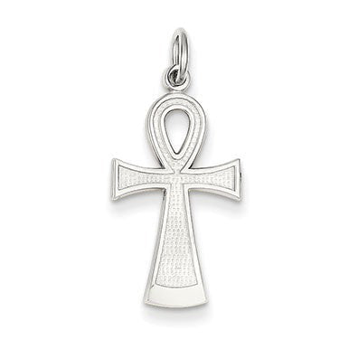 14k White Gold Ankh Cross Pendant