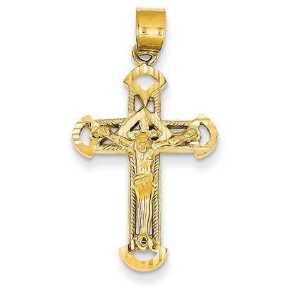 14K Polished Crucifix Pendant